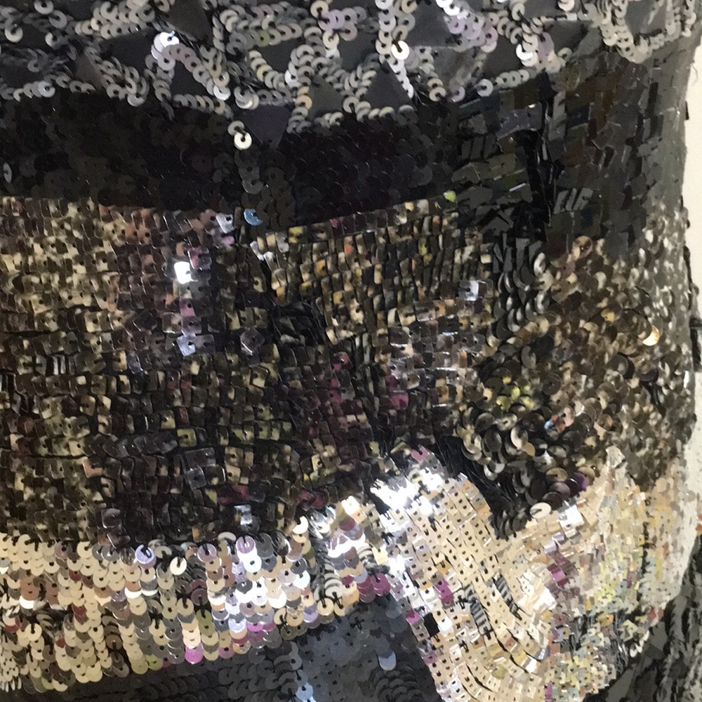 Stradivarius ❤ Black Sequin mini dress ! Size M - Picture 4 of 10